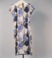 Image of Blue chrysanthemum print dress with matching belt, 1965